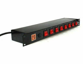 MR DJ PSC250 Rack Mountable 8 Port Power Switcher Surge Protectors ON / OFF Power Center