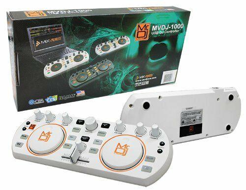 MR DJ MVDJ-1000 <br/>USB DJ Controller MIDI Player with Illuminated Buttons White