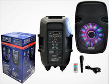Load image into Gallery viewer, PRO DJ US3000BT 15&quot; 2-Way Portable Speaker with LED Built-In Bluetooth, FM Radio