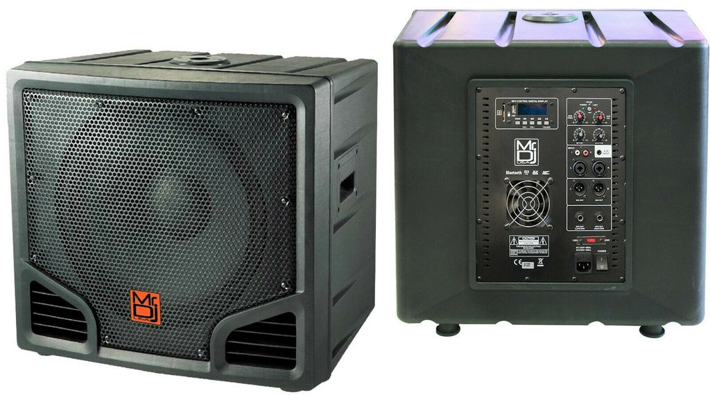 MR DJ PRO-SUB15BT <br/>15-Inch 5400W Active Self-Powered PA DJ Subwoofer with Bluetooth USB/SD/FM and 2 Speaker Output