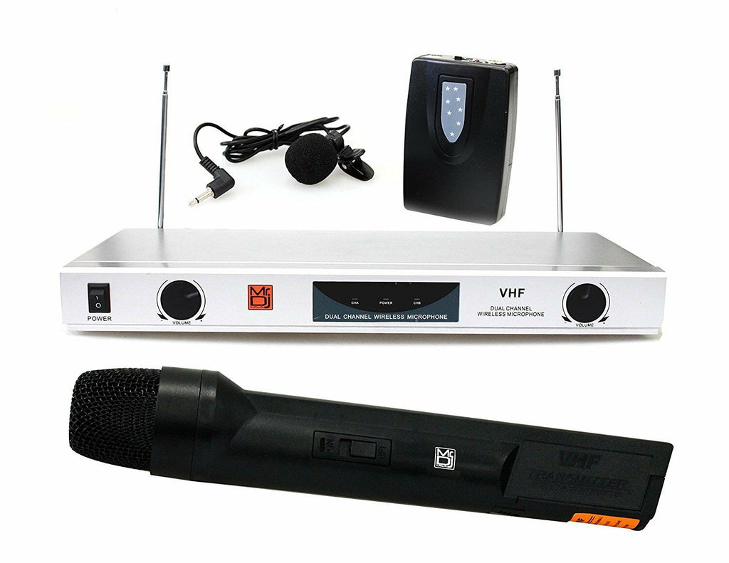 Mr. Dj MICVHF5600 Wireless Dynamic Handheld and Bodypack Microphone System