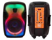 Load image into Gallery viewer, MR DJ FLAME3500LED PRO Portable 15” 2-Way Full-Range Powered/Active DJ PA Multipurpose Live Sound Bluetooth Loudspeaker with Stand