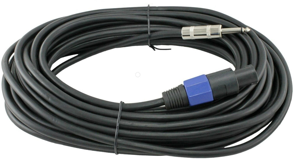Mr. Dj CQSM12 <BR>Speakon Male to 6.35mm 1/4" Plug 12-Feet Speaker Cable
