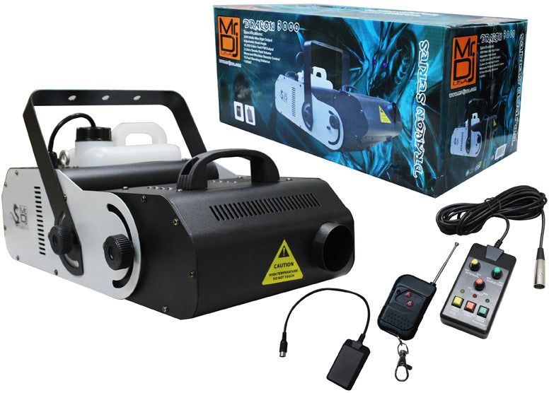 MR DJ DRAGON3000<BR/> 3000W fog smoke machine with wire & wireless remote & fog fluid, quick heat-up thick fog with Adjustable Head Angle