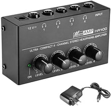 Load image into Gallery viewer, MR DJ Microamp HA400 Headphone Amplifier&lt;BR/&gt; HA400 Microamp is an ultra-compact 4-channel stereo headphone amplifier