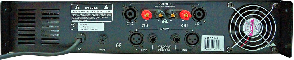 MR DJ AMP6800 <BR/>1800W MAX, 2-channel 800 watts RMS bridgeable dynamic series PA DJ power amplifier