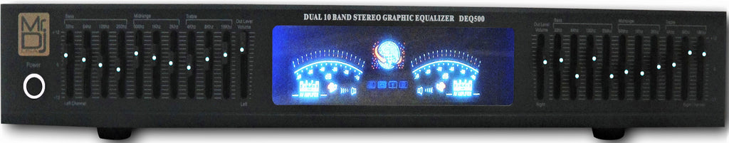 MR DJ DEQ500 19" Rack Mount Pro Dual 10 Band Stereo Graphic Equalizer EQ