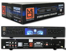 Load image into Gallery viewer, MR DJ DEQ500 19&quot; Rack Mount Pro Dual 10 Band Stereo Graphic Equalizer EQ &amp; MIC200