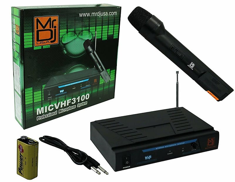 Mr. Dj MIC-VHF3100 <br>Professional Wireless Dual-Channel design Microphone System