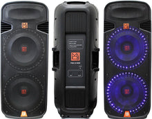 Load image into Gallery viewer, Mr Dj PBX6100S&lt;Br/&gt;Professional Dual 15 Inch Passive 5000 Watts Pa/Dj Abs Cabinet With Built-In Accent Led Light