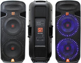 Mr Dj PBX6100S<Br/>Professional Dual 15 Inch Passive 5000 Watts Pa/Dj Abs Cabinet With Built-In Accent Led Light