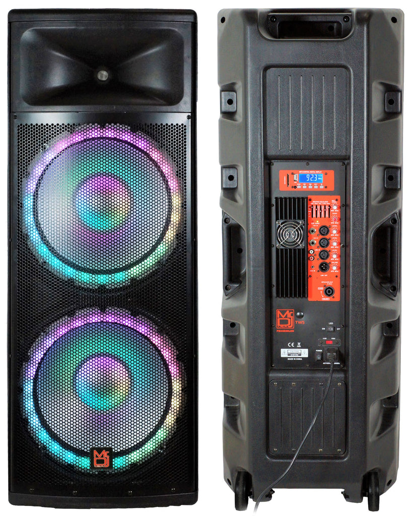 MR DJ PBX6600LED Bluetooth Speaker <br/>Professional Dual 2x15" 5500W Speaker PA DJ LIGHT Bluetooth