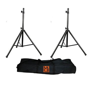 MR DJ SS650PKG Speaker Stand with Road Carrying Bag <br/> Universal Black Heavy Duty Folding Tripod PRO PA DJ Home On Stage Speaker Stand Mount Holder with Road Carrying Bag