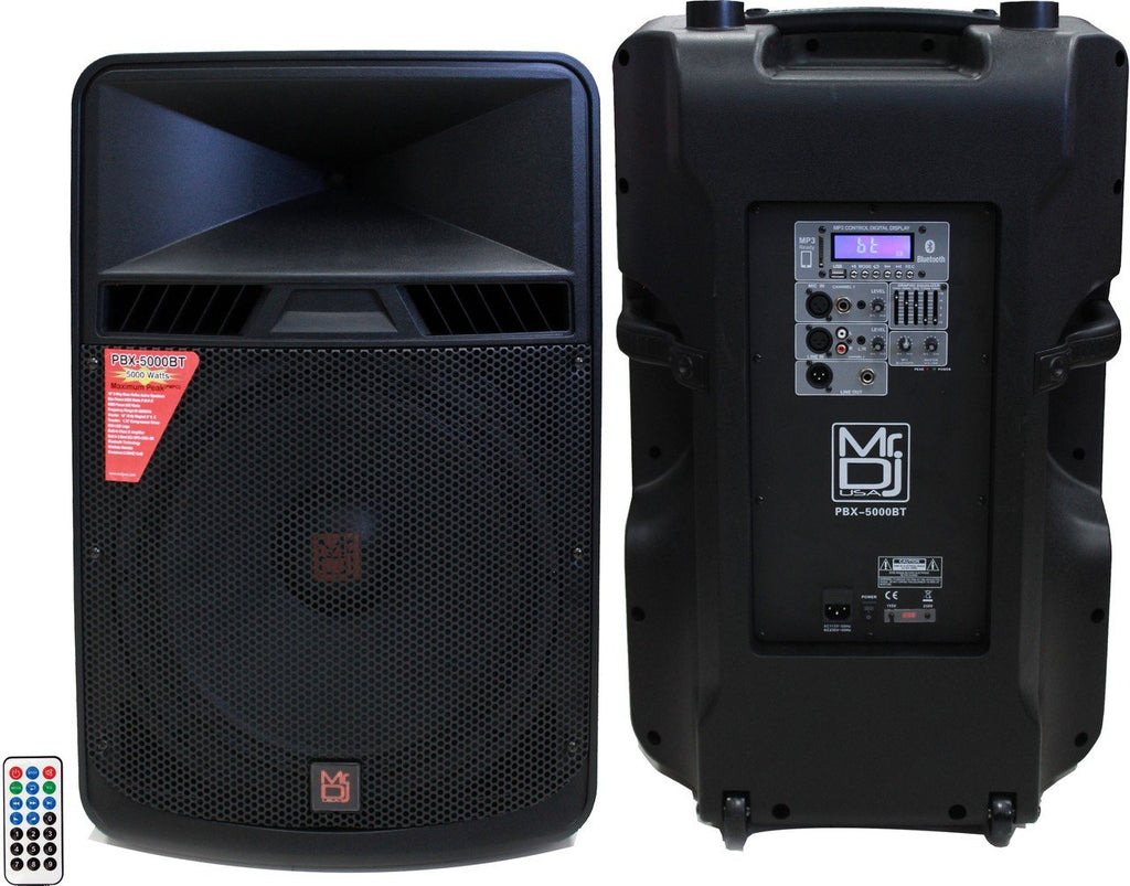 MR DJ PBX-5000BT <br/>18" 2 way active pa/dj speaker usb/bluetooth/sd card mp3 reader