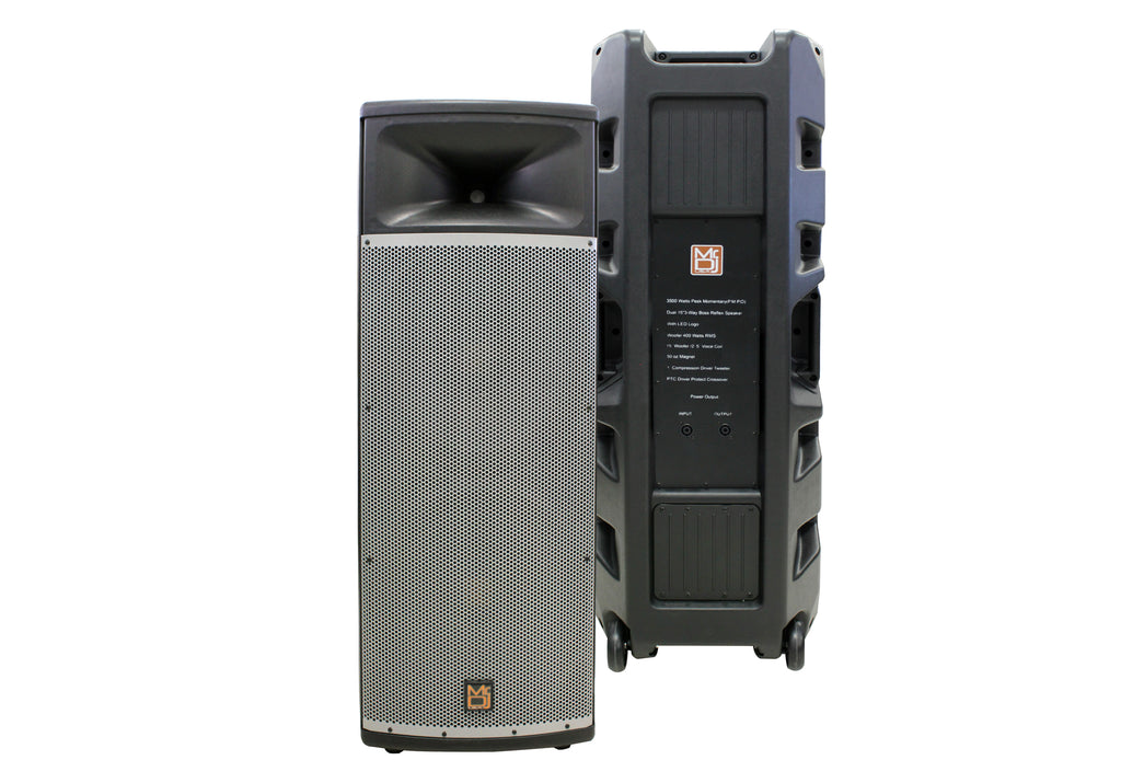 Mr Dj PRO215BT PA DJ Powered Speaker<br>Professional PRO PA DJ Dual 15” 3-Way Full-Range Powered/Active DJ PA Multipurpose Live Sound Loudspeaker