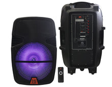 Load image into Gallery viewer, Mr Dj PXBAT15 &lt;br/&gt;Active Power Speaker with Built-In Bluetooth &amp; Rechargeable Battery LCD/MP3