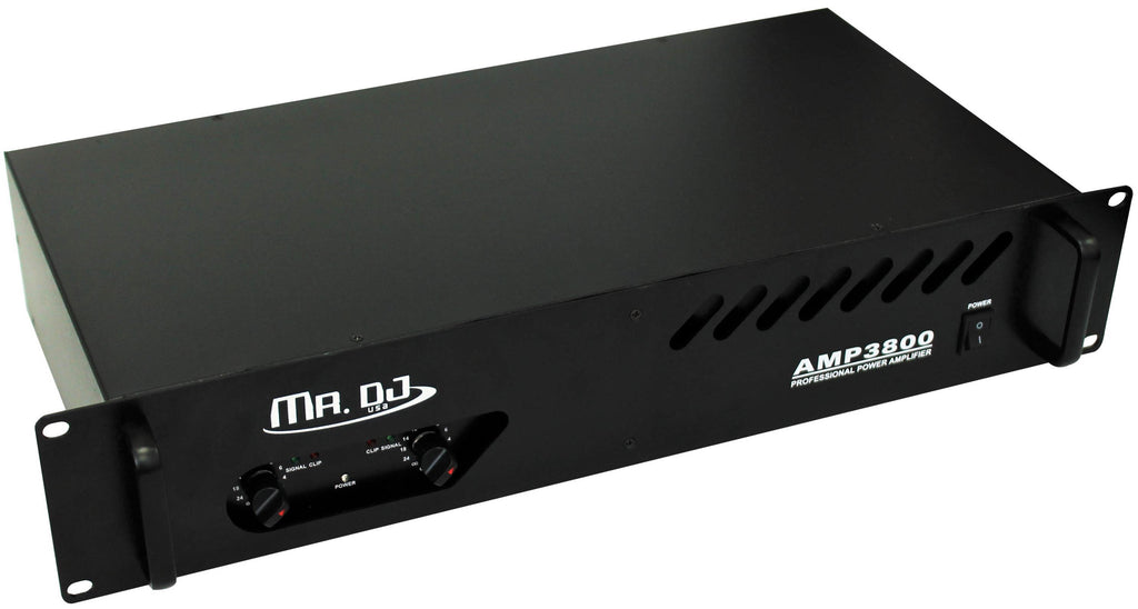 MR DJ AMP3800<BR/> 1000W MAX, 2-channel 360 watts RMS bridgeable dynamic series PA DJ power amplifier