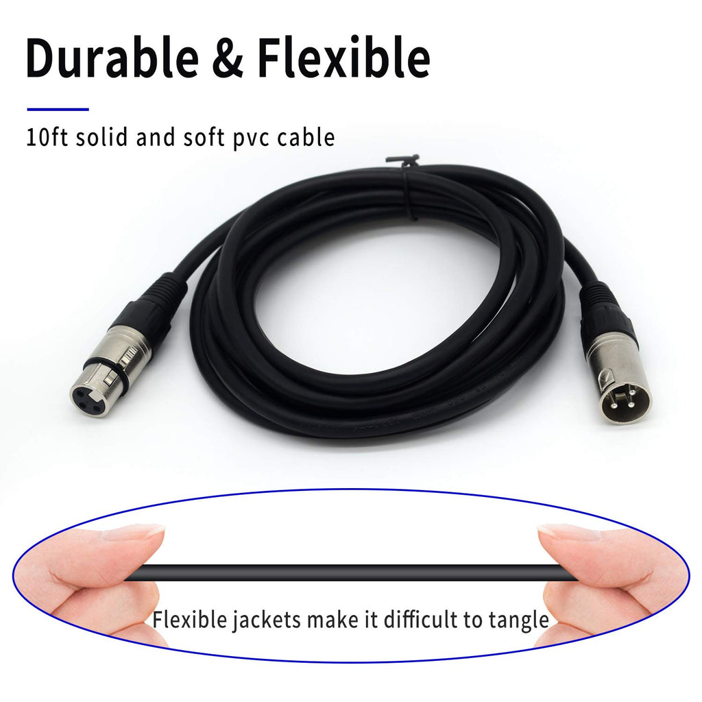 MR DJ CDMX10 3-pin DMX lighting cable <BR/>10' DMX 3-Pin XLR Male to Female Pro Stage DJ Lighting DMX Cable