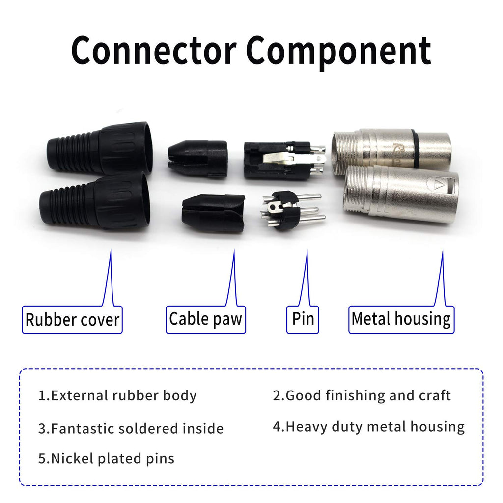 MR DJ CDMX10 3-pin DMX lighting cable <BR/>10' DMX 3-Pin XLR Male to Female Pro Stage DJ Lighting DMX Cable