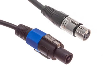 MR DJ CSMXF12 12 Feet Speakon Plug Male to XLR Jack Female Extension Cable