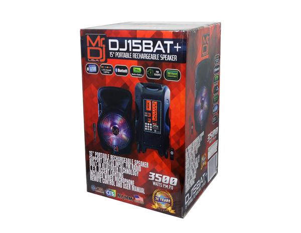 Mr. Dj DJ15BAT+ 15" Portable Bluetooth Speaker<br/>15" Portable Trolley PA DJ Active Powered Bluetooth TWS Speaker 3500 Watts LCD/MP3/USB/micro SD