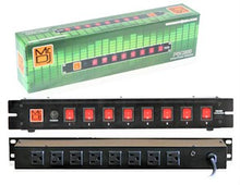 Load image into Gallery viewer, MR DJ PSC250 Rack Mountable 8 Port Power Switcher Surge Protectors ON / OFF Power Center