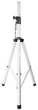 Load image into Gallery viewer, MR DJ SS350W Speaker Stand &lt;br/&gt; Universal White Heavy Duty Folding Tripod PRO PA DJ Home On Stage Speaker Stand Mount Holder