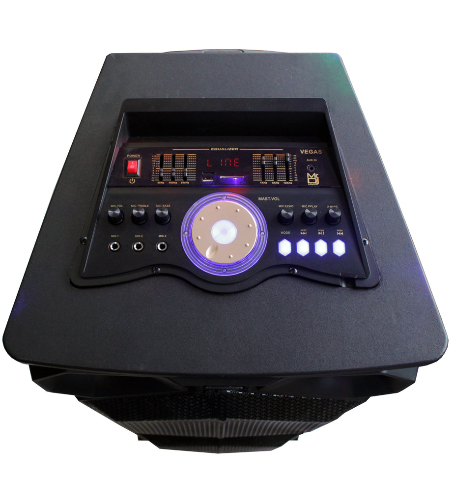 MR DJ VEGAS Double 15" Bluetooth Speaker <br/>Professional Dual 15” 3-Way Full-Range Powered/Active DJ PA Multipurpose Live Sound Bluetooth Loudspeaker