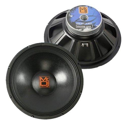 MR DJ PRODW-2000 15" 2000W Max, 8 ohms Pro PA/DJ Universal Raw Replacement Speaker Subwoofer