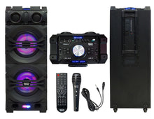 Load image into Gallery viewer, Razzi Pro Galaxy&lt;br/&gt; Professional 3 Way Dual 12&quot; Full Range Powered Active Rechargeable PA DJ Speaker with Dj Effect Mixer Bluetooth Light Echo